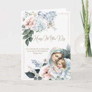 Cartão Oração Religiosa do Dia das Mães Florais