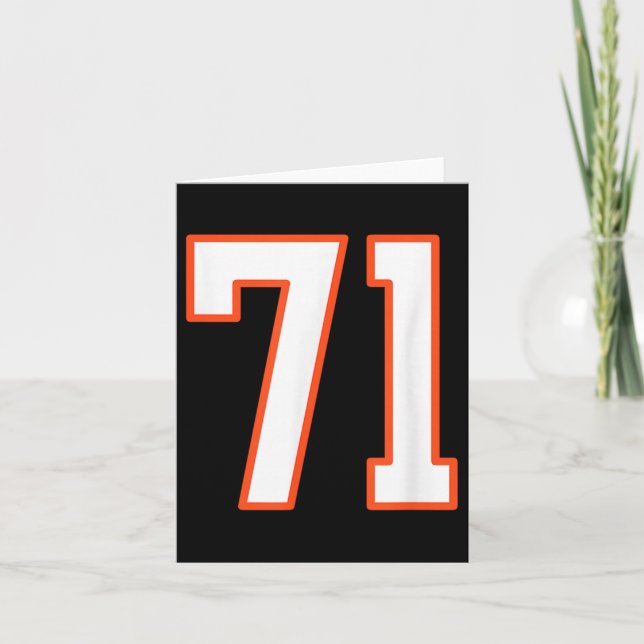 Cartão Orange And White Srts Number 71 Jersey Uniform Pla (Frente)
