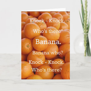 Cartão Orange Banana Knock-knock Joke Greeting Card