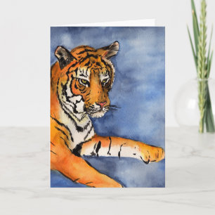 Cartão Orange Bengal Tiger Greeting Card (Vertical)
