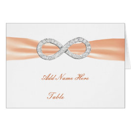 Cartão Orange Diamond Infinity Wedding Table Place Card