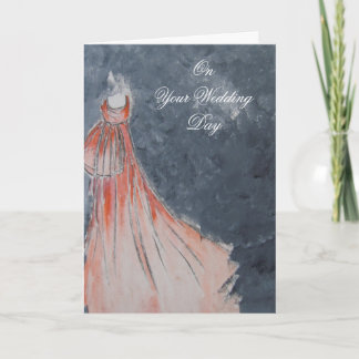 Cartão Orange Dress Wedding Card