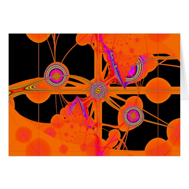 Cartão Orange Fractal (Frente Horizontal)