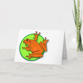 Cartão Orange Frog Blank Horizontal Card