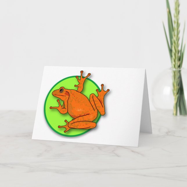 Cartão Orange Frog Blank Horizontal Card (Frente)