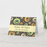 Cartão Orange Green Retro Brother Birthday<br><div class="desc">Cartão de aniversário para irmão com padrão retrorreflector verde,  laranja e amarelo divertido e verso pensativo.</div>