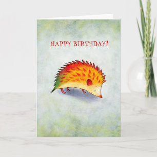 Cartão Orange Hedgehog Greeting Card(customizable)