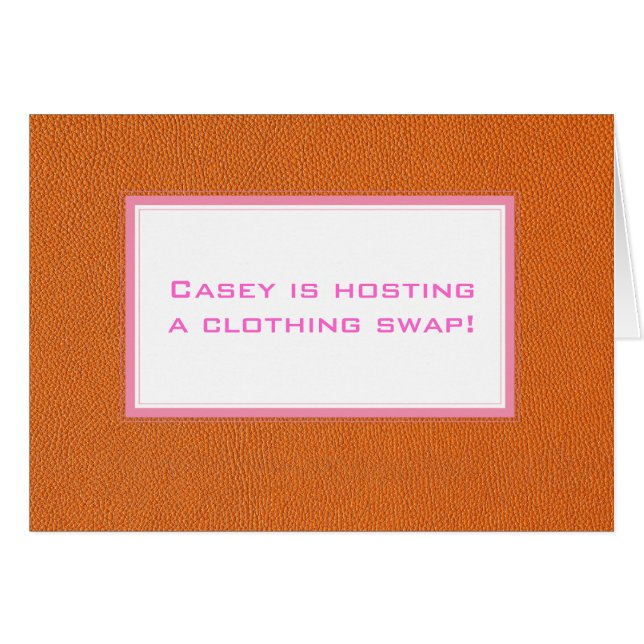 Cartão Orange Leather Look (Frente Horizontal)