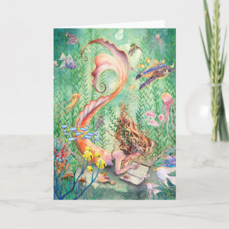 Cartão Orange Mermaid Greeting Card