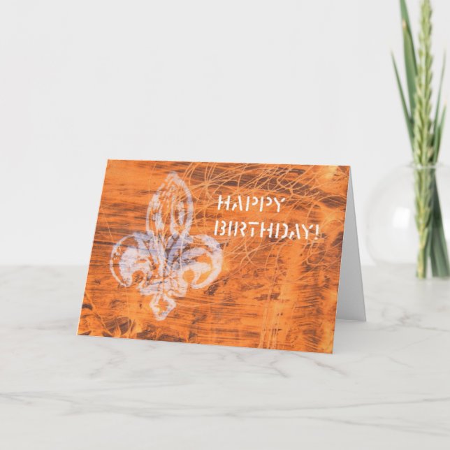 Cartão Orange Mixed Media Birthday (Frente)