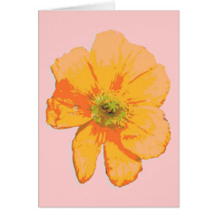 Cartão Orange Retro/ PopArt Flower