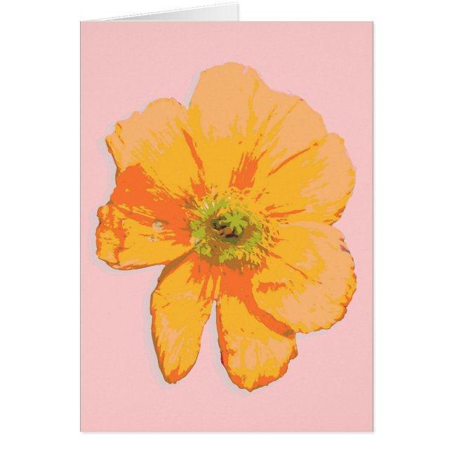 Cartão Orange Retro/ PopArt Flower (Frente)