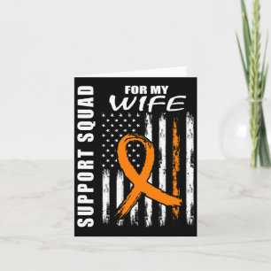 Cartão Orange Ribbon Wife Leukemia Sensibilização Sinaliz