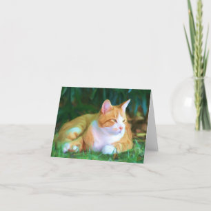 Cartão Orange tabby cat notecard