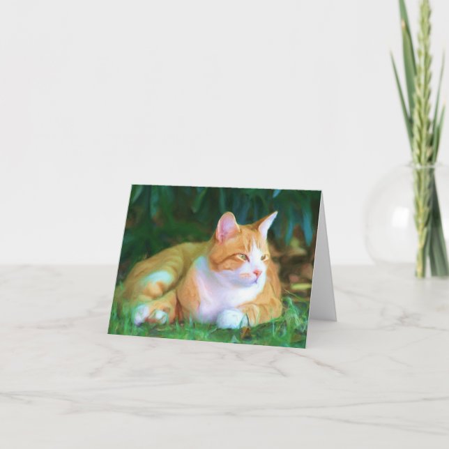 Cartão Orange tabby cat notecard (Frente)