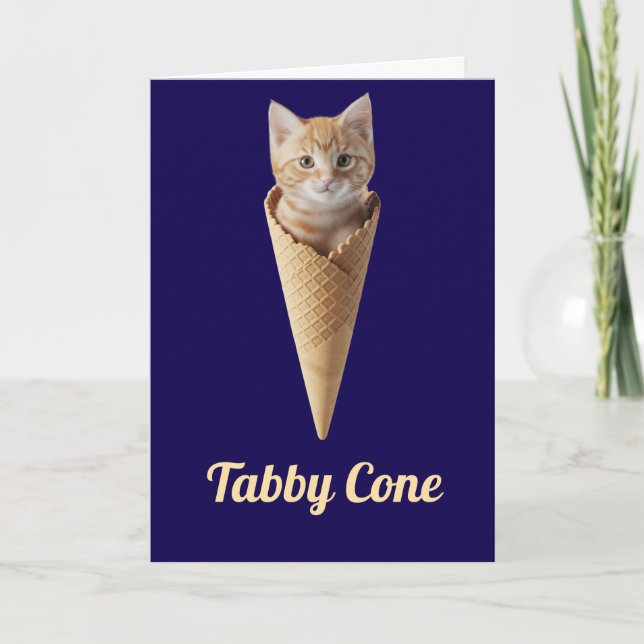 Cartão Orange Tabby Cone (Frente)