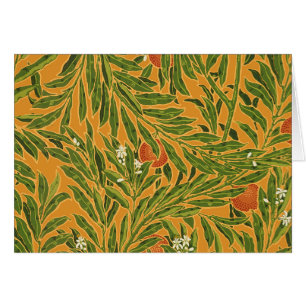 Cartão Orange Tree Vintage Wallpaper Padrão Art Nouveau
