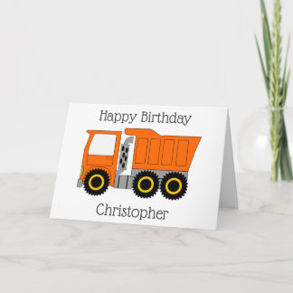Cartão Orange Truck Personalizado Aniversário