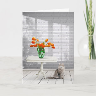 Cartão Orange Tulips in Window Shadow Card