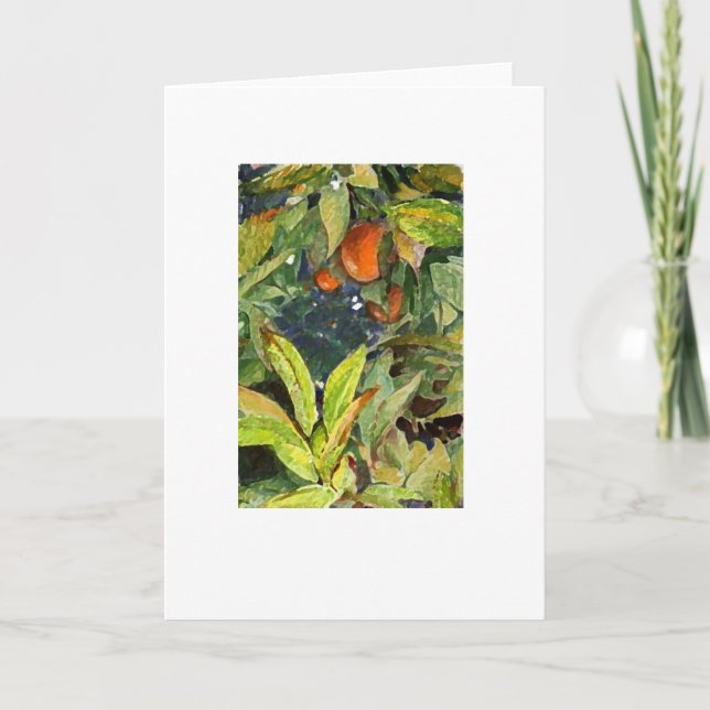 Cartão Oranges on the tree pencil  enhanced extra dry (Frente)