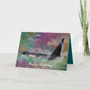 Cartão Orca Whale Greeting Card Birthday, Well, BonVoyage