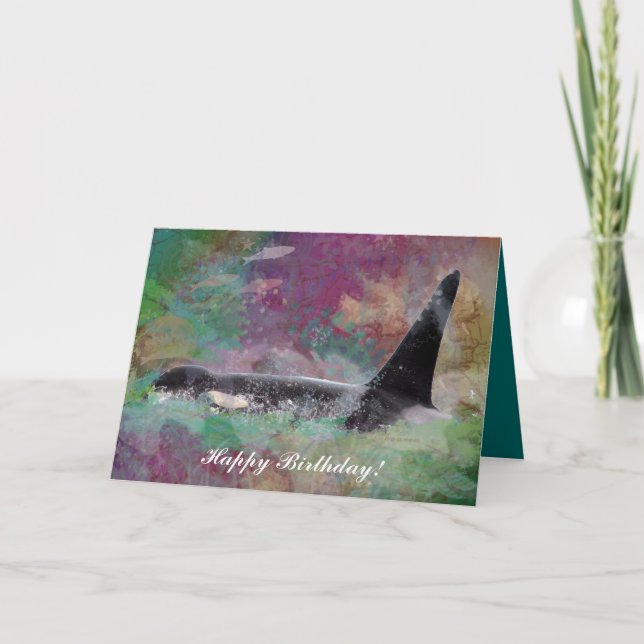 Cartão Orca Whale Greeting Card Birthday, Well, BonVoyage (Frente)