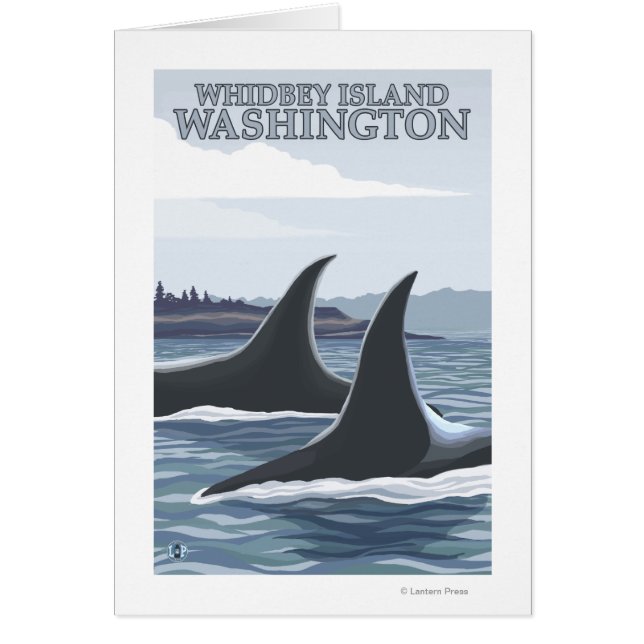 Cartão Orca Whales #1 - Whidbey, Washington (Frente)