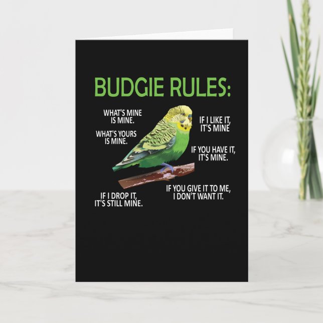 Cartão Orçador Orçamentário Lover Parakeet Bird Budgeriga (Frente)