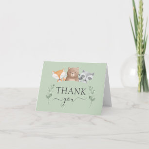 Cartão Orçamento Obrigado Chá de fraldas Woodland Green