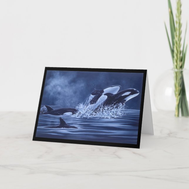 Cartão Orcas On The Run (Frente)