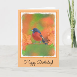 Cartão Orchard Oriole Songbird Pintura Original
