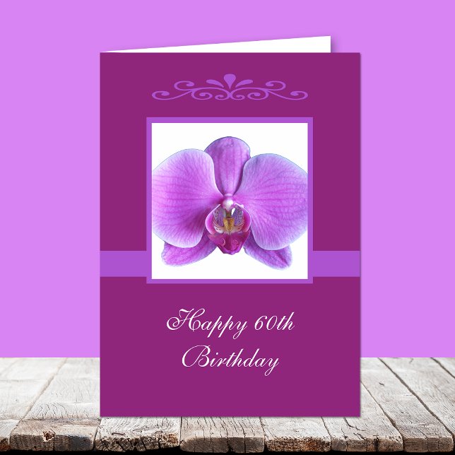 Cartão Orchid 60th Birthday Card (Criador carregado)