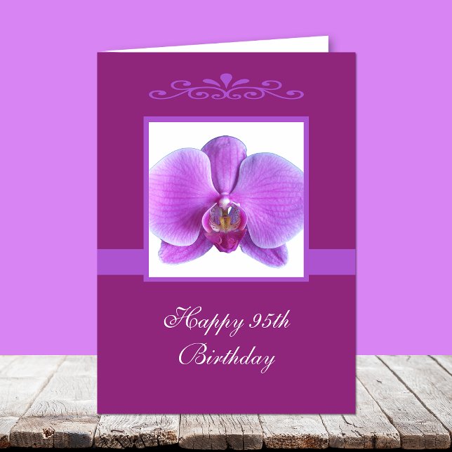 Cartão Orchid 95th Birthday Card (Criador carregado)