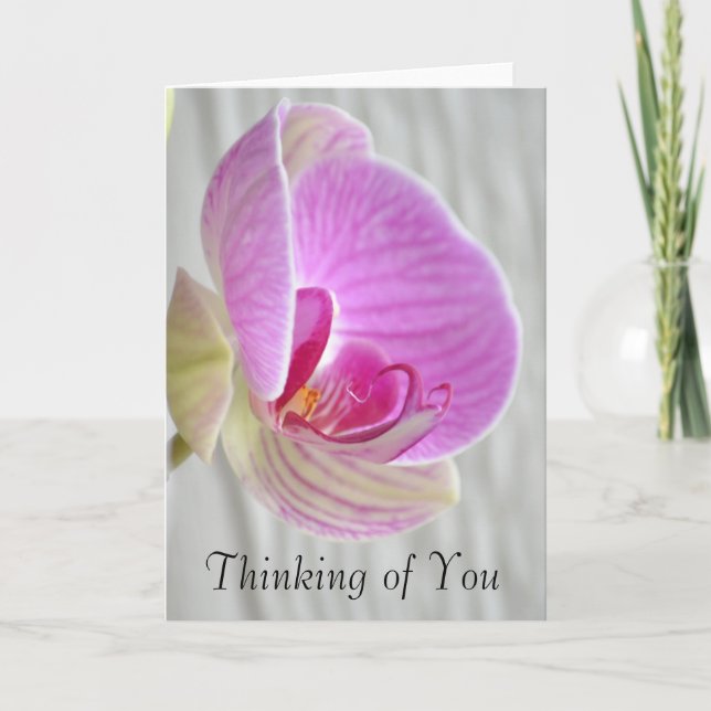 Cartão Orchid Floral Thinking of You Card (Frente)