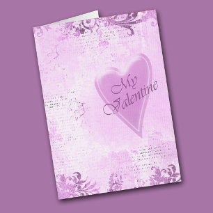 Cartão Orchid Love - Letra Swetheart Namorados Card