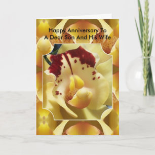 Cartão Orchid Son Wife Personalised Wedding Anniversary