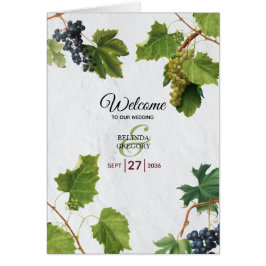 Cartão Ordem de Serviço de Casamento de Uvas da Ilha Greg