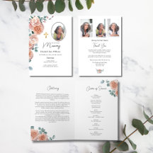 Ordem de Serviço Funeral Rosa de Pêssego Cristão