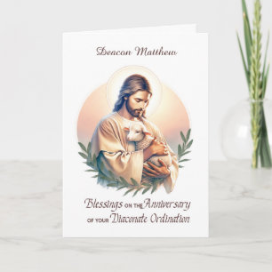 Cartão Ordenação do Deacon Aniversário Jesus Bom Pastor