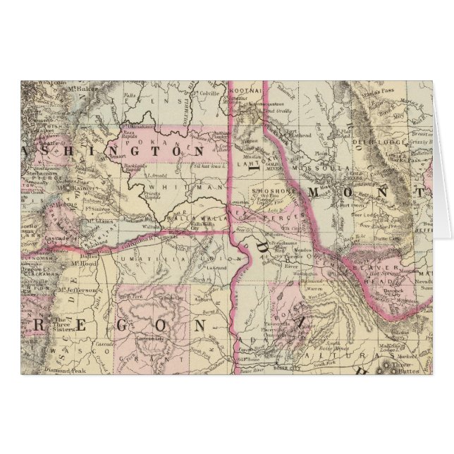 Cartão Ore, Wash, Ida, Mont (Frente Horizontal)