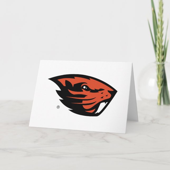 Cartão Oregon State Beavers | Cabeça de castor (Frente)