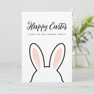 Cartão Orelhas de Coelho Custom Minimalista Feliz Páscoa