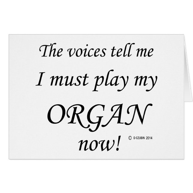 Cartão Organ Voices diz que deve jogar (Frente Horizontal)