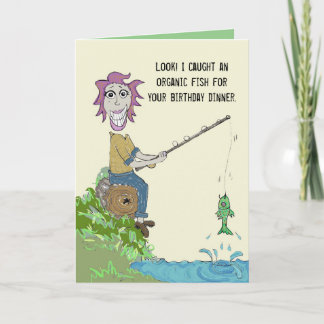 Cartão Organic Fish Dinner Birthday Card