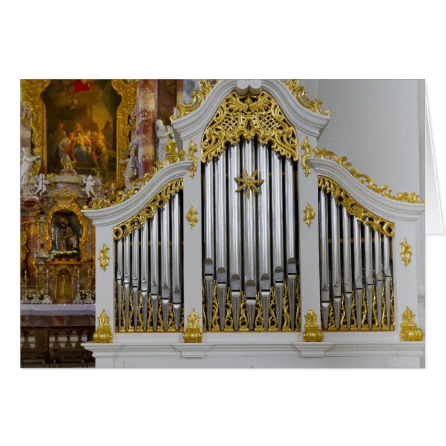 Cartão Órgão de câmara em Wieskirche, Baviera (Frente horizontal)