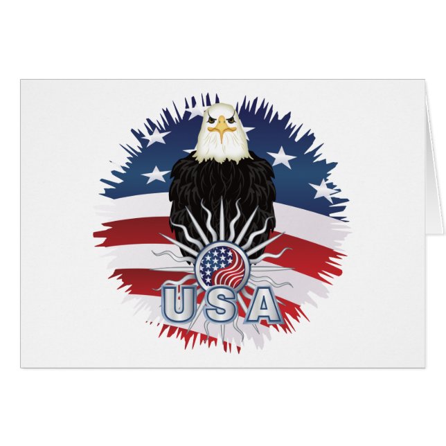Cartão Orgulho Americano de Águia (Frente Horizontal)