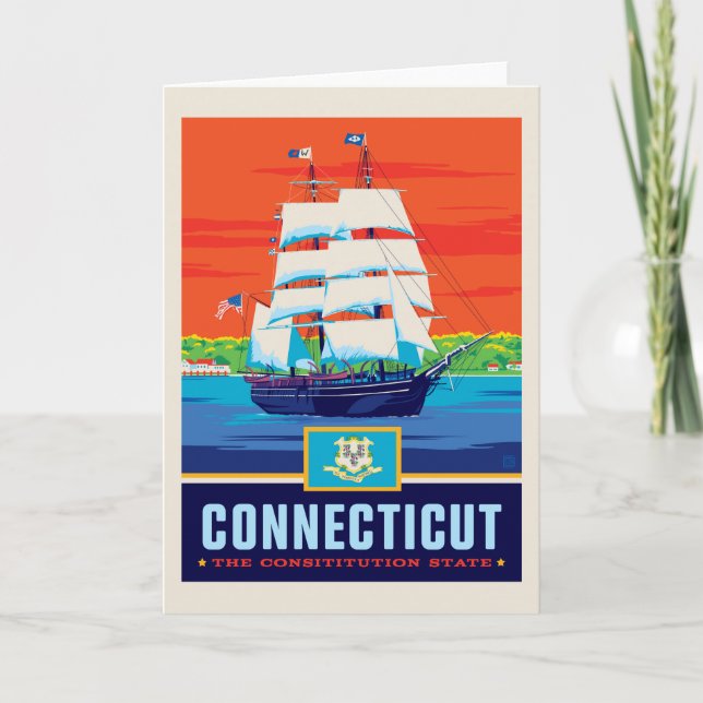 Cartão Orgulho | Connecticut do estado (Frente)