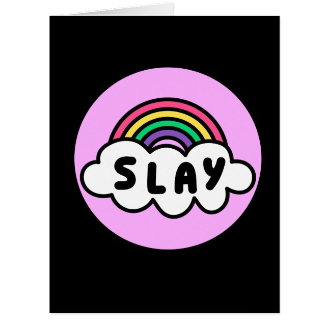 Cartão Orgulho - cor do arco-íris com nuvens. (Frente)