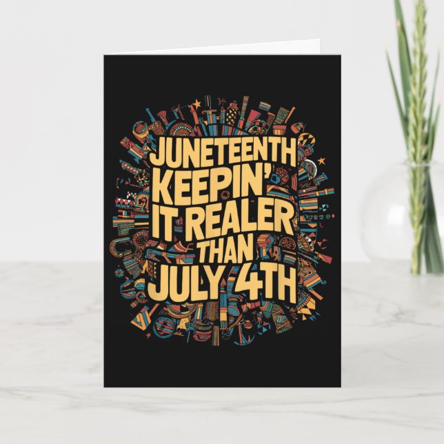 Cartão Orgulho da História Negra do Juneteenth Afro-Ameri (Frente)
