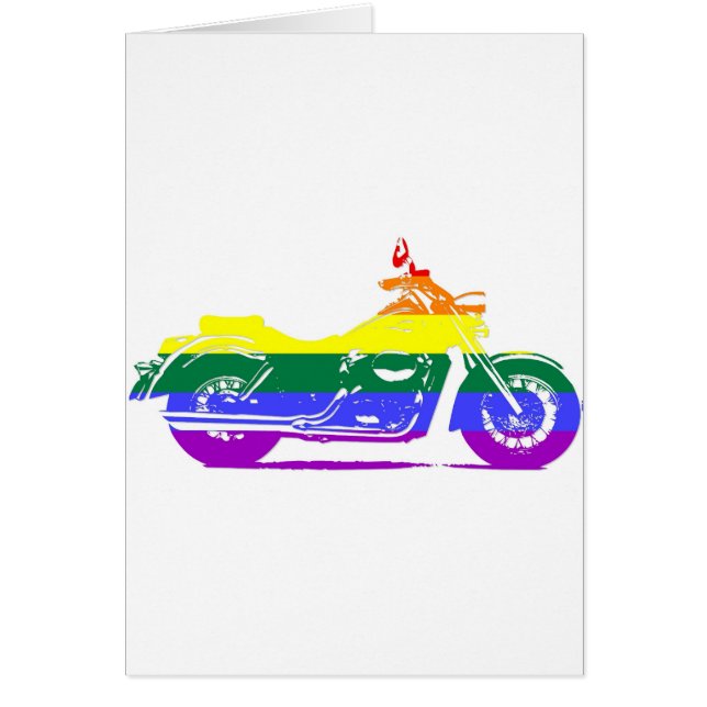 Cartão Orgulho da motocicleta de GLBT (Frente)